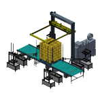 水平打包机与自动防护角组合,水平打包+自动防护角